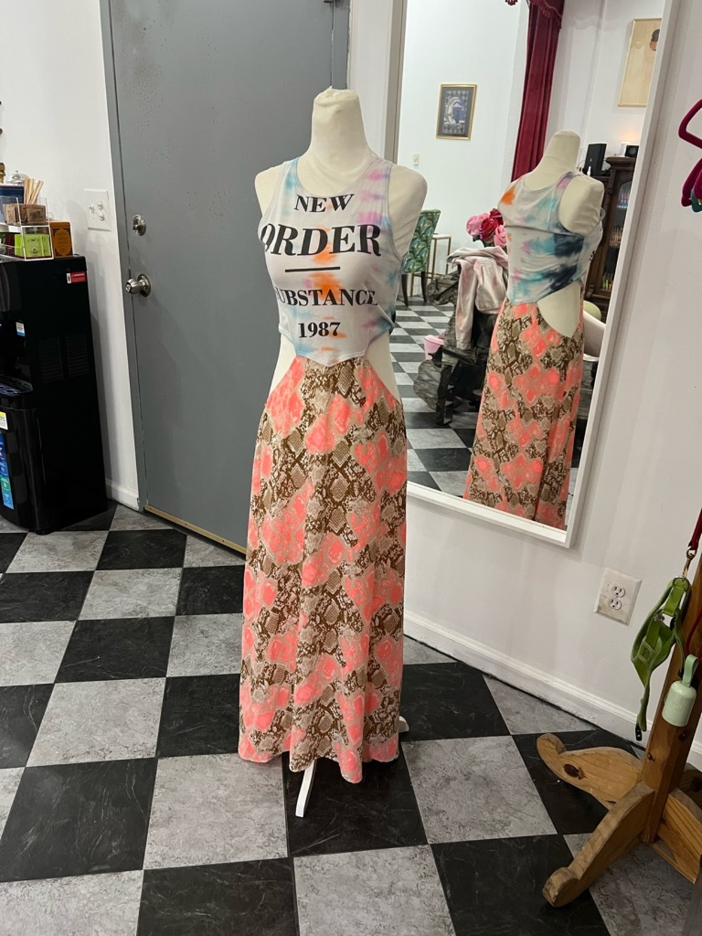 Coral Snake-Print Maxi Dress New Order 1987